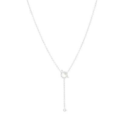 [Leaves]FINESSE SILVER DIAMOND NECKLACE