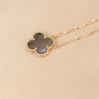 [Leaves]CLOVER 15MM  GRAY MOTHER OF PEARL NECKLACE