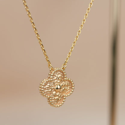 [Leaves]CLOVER 15MM  BRONZING NECKLACE