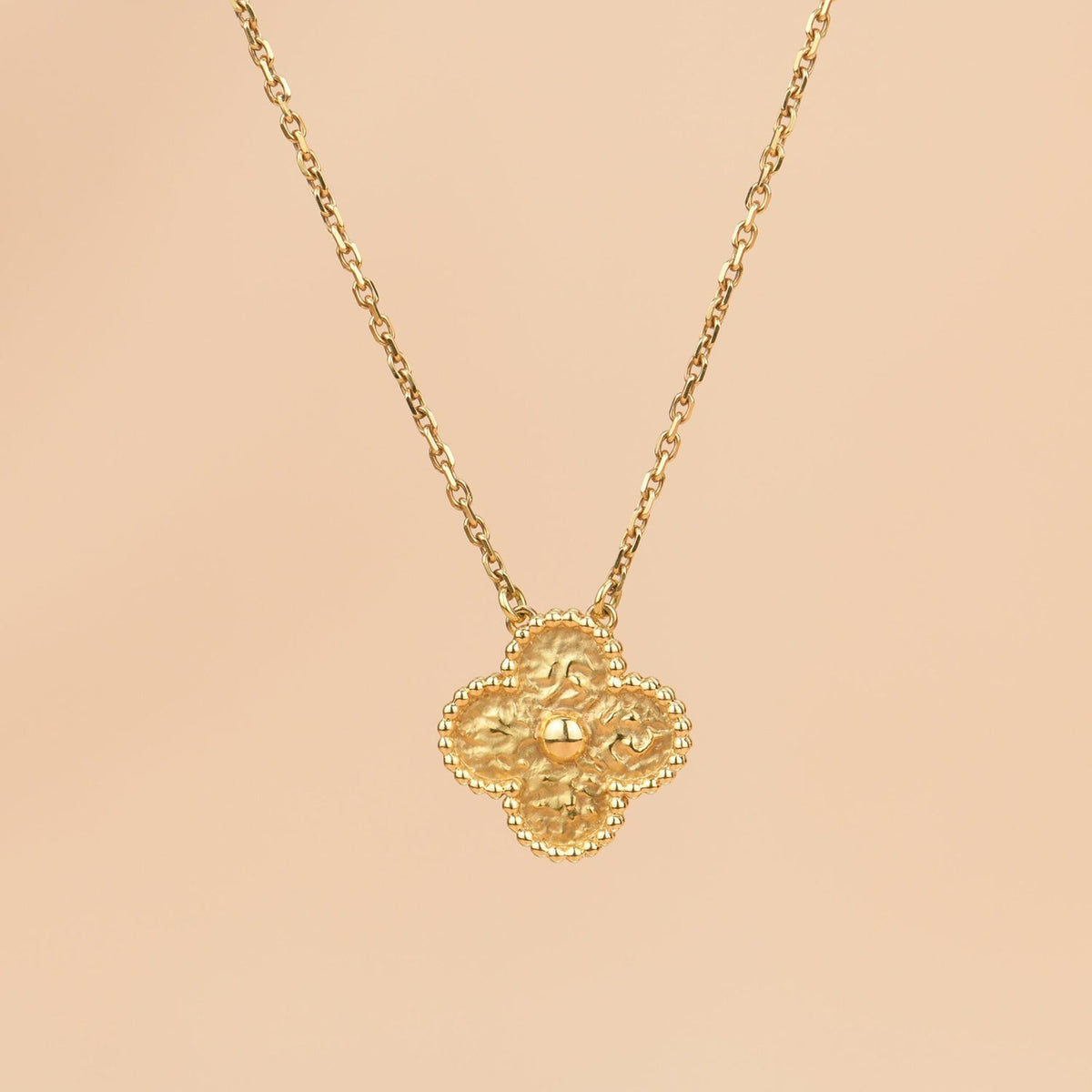 [Leaves]CLOVER 15MM  BRONZING NECKLACE