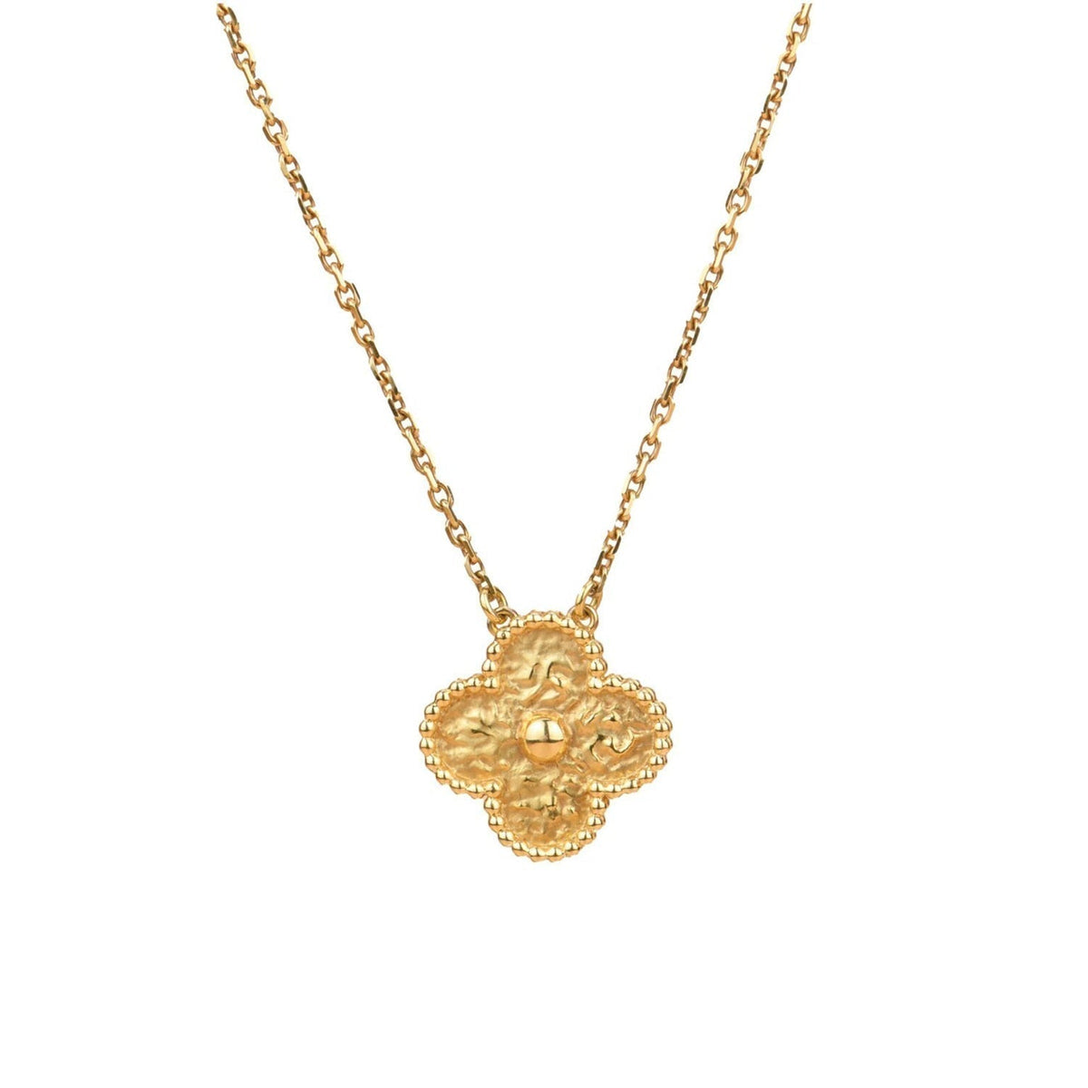 [Leaves]CLOVER 15MM  BRONZING NECKLACE