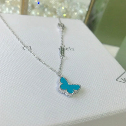 [Leaves]BUTTERFLY TURQUOISE BUTTERFLY BRACELET SILVER