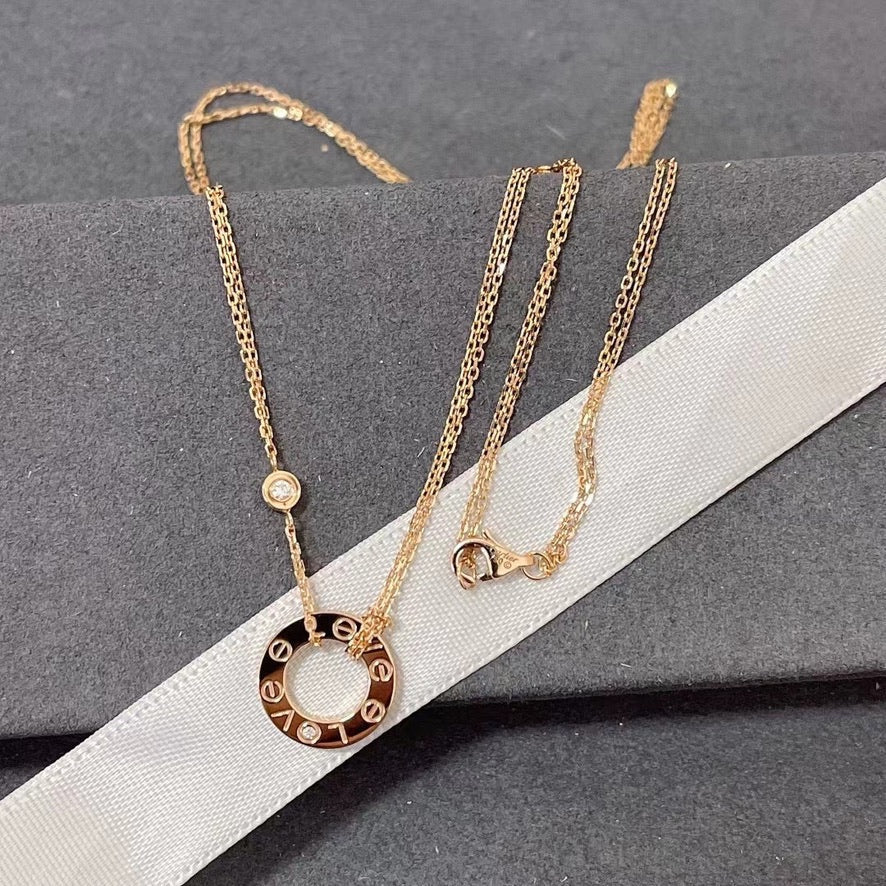 [Leaves]LOVE NECKLACE 16MM 2 DIAMONDS