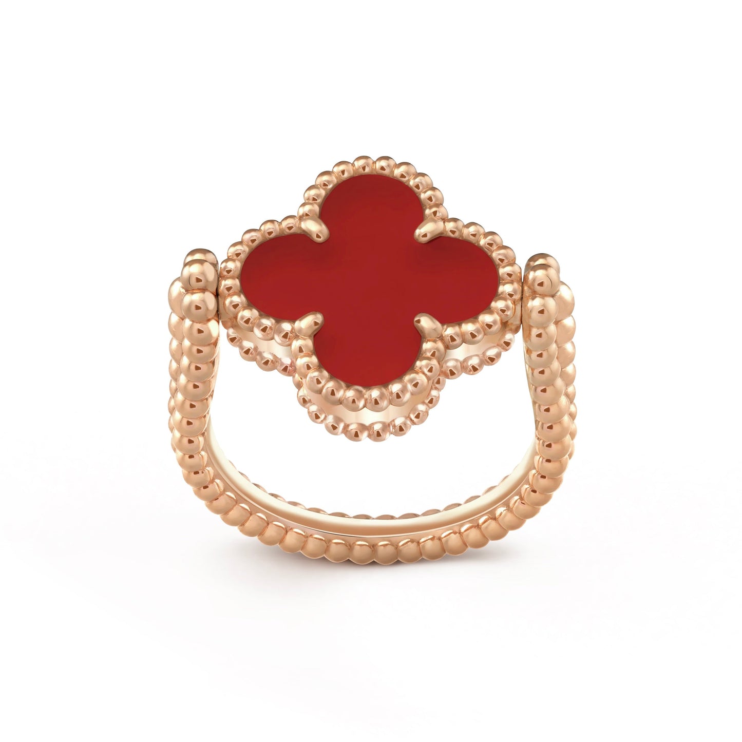 [Leaves]LUCKY CLOVER ROSE GOLD REVERSIBLE RING