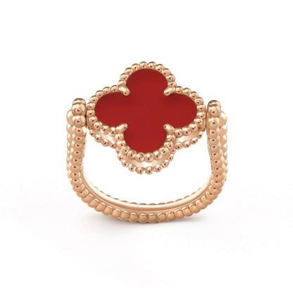 [Leaves]LUCKY CLOVER ROSE GOLD REVERSIBLE RING