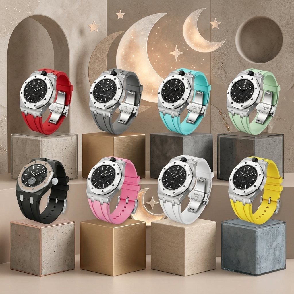 [Leaves]Royal Oak Pop Exclusive Steel Case & Silicone Strap With Cradle