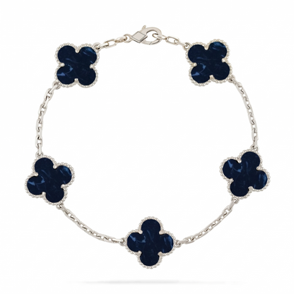 [Leaves]LUCKY CLOVER 5-MOTIF BRACELET - PIETERSITE COLLECTION