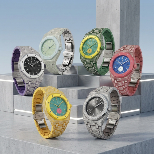 [Leaves]Royal Oak Pop Exclusive Bioceramic Case & Bioceramic Strap Full Diamond