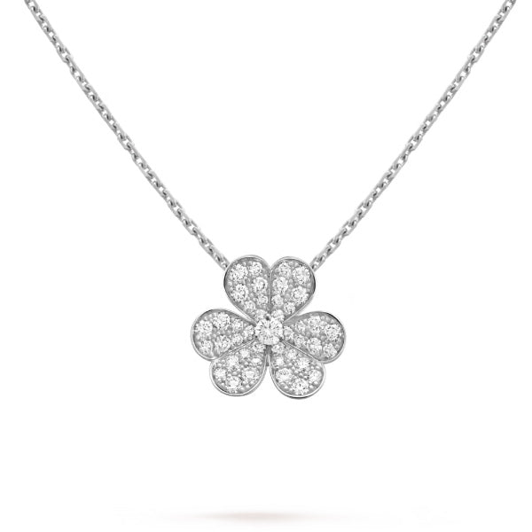 [Leaves]CLOVER DIAMOND NECKLACE SILVER