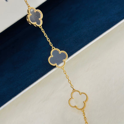 [Leaves]CLOVER 5 MOTIF ROCK CRYSTAL BRACELET