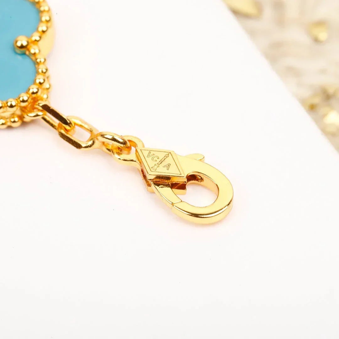 [Leaves]LUCKY CLOVER 5-MOTIF BRACELET - TURQUOISE COLLECTION