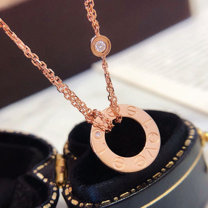 [Leaves]LOVE NECKLACE 16MM 2 DIAMONDS