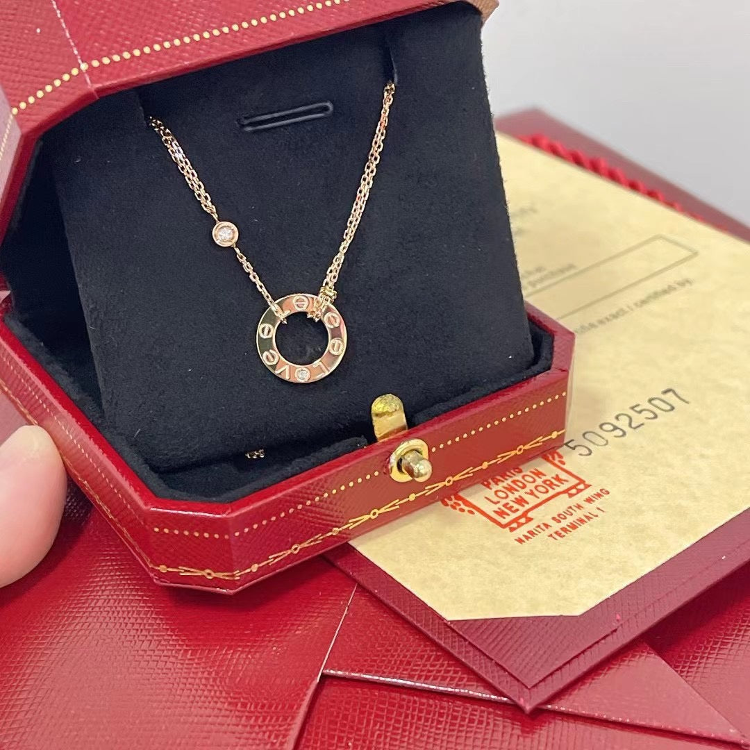 [Leaves]LOVE NECKLACE 16MM 2 DIAMONDS
