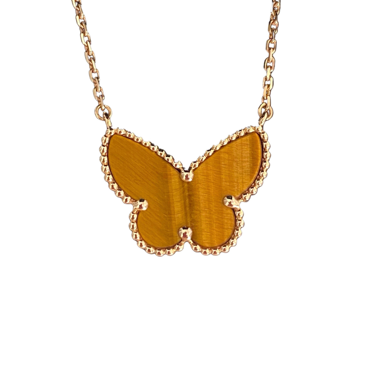 [Leaves] TIGER__ EYE BUTTERFLY NECKLACE