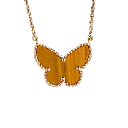 [Leaves] TIGER__ EYE BUTTERFLY NECKLACE