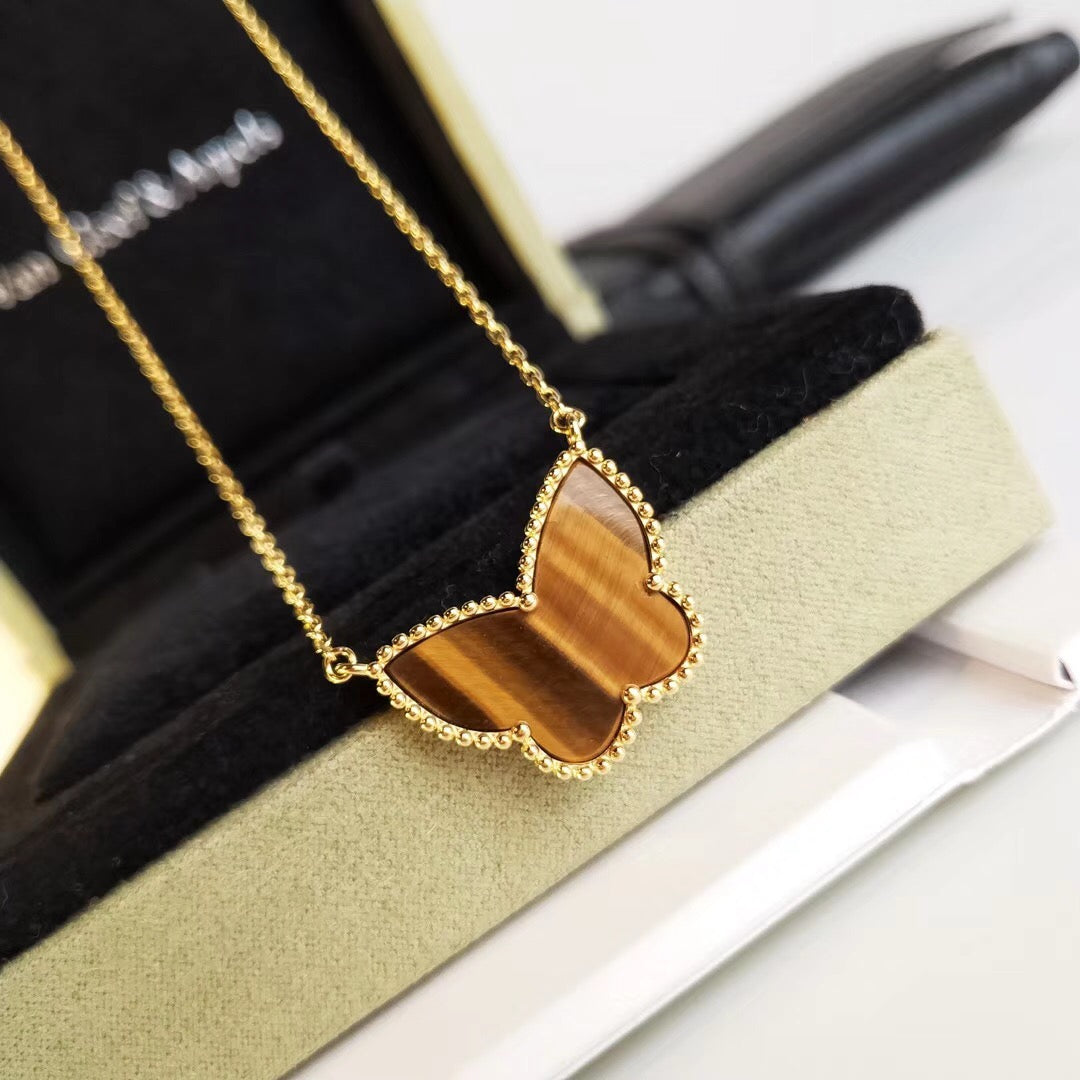 [Leaves] TIGER__ EYE BUTTERFLY NECKLACE
