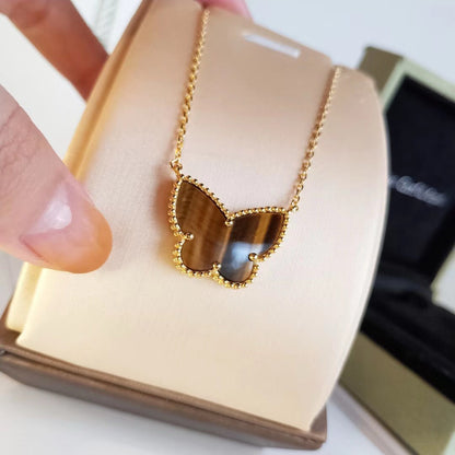 [Leaves] TIGER__ EYE BUTTERFLY NECKLACE