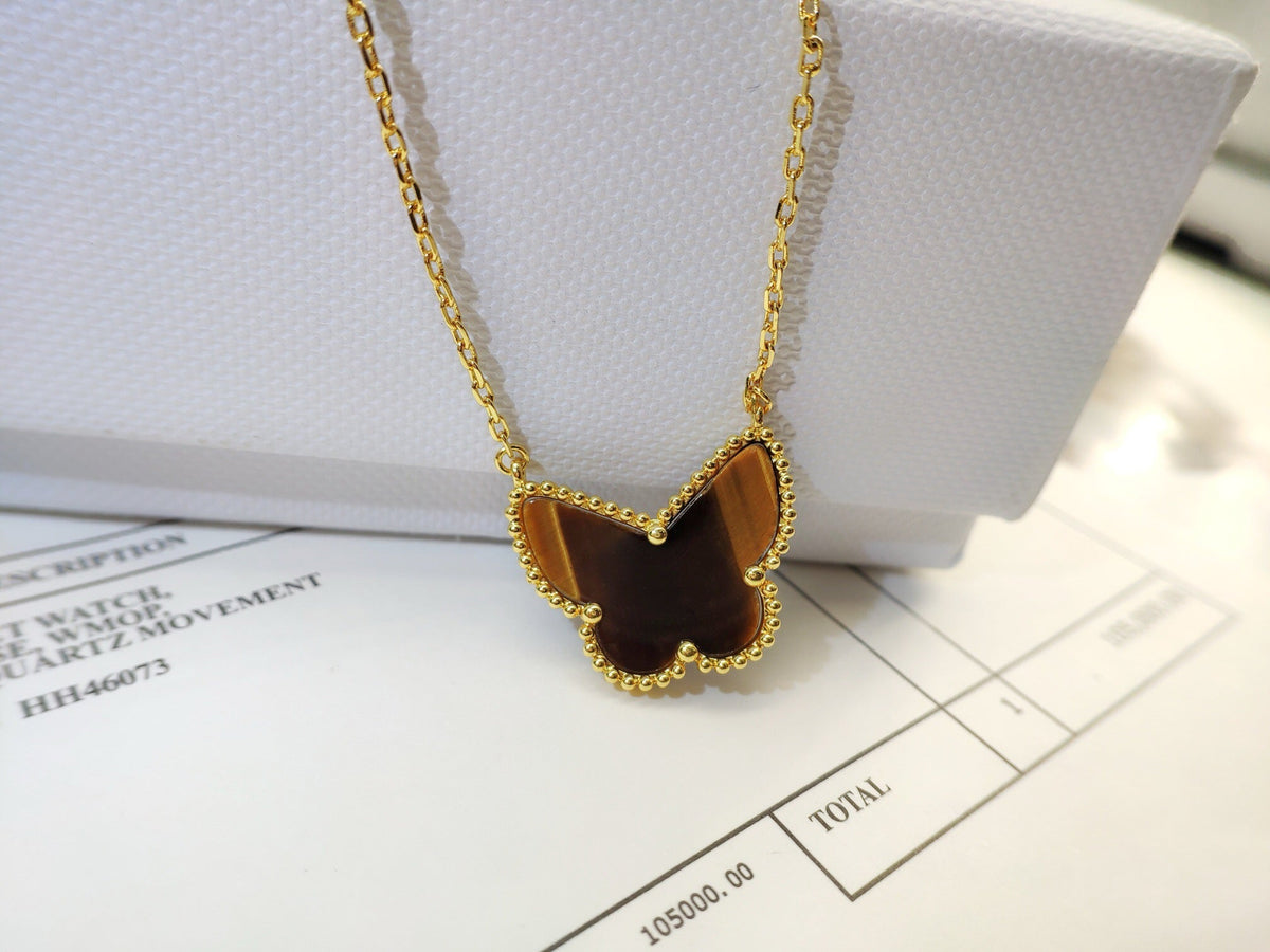 [Leaves] TIGER__ EYE BUTTERFLY NECKLACE