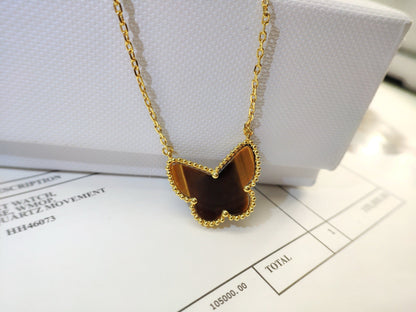 [Leaves] TIGER__ EYE BUTTERFLY NECKLACE