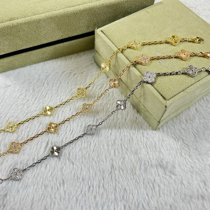 [Leaves]CLOVER 6 MOTIF DIAMOND LASER BRACELET