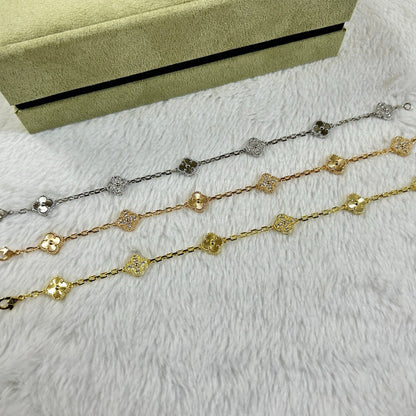 [Leaves]CLOVER 6 MOTIF DIAMOND LASER BRACELET