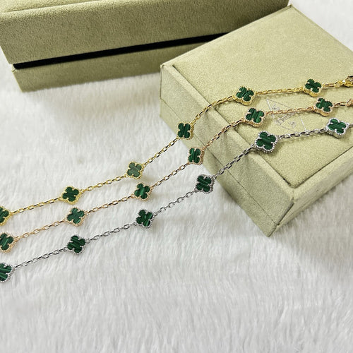[Leaves]CLOVER 6 MOTIF MALACHITE BRACELET
