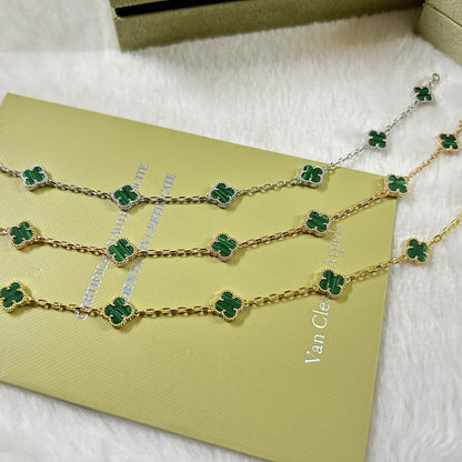 [Leaves]CLOVER 6 MOTIF MALACHITE BRACELET