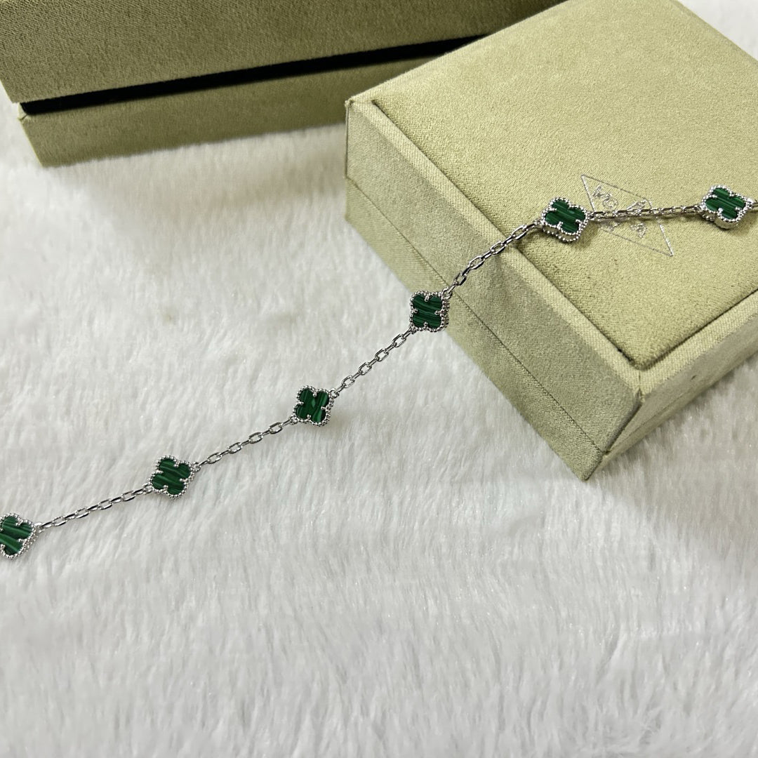 [Leaves]CLOVER 6 MOTIF MALACHITE BRACELET