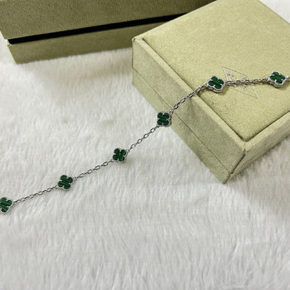 [Leaves]CLOVER 6 MOTIF MALACHITE BRACELET