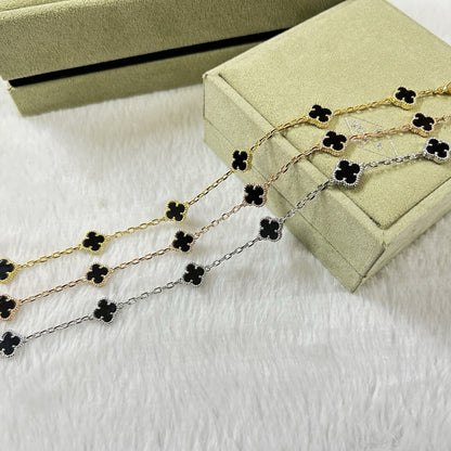 [Leaves]CLOVER 6 MOTIF  ONYXS BRACELET