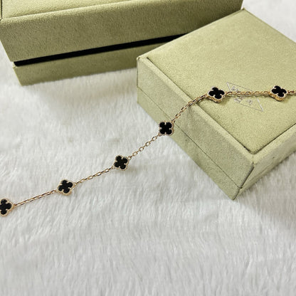 [Leaves]CLOVER 6 MOTIF  ONYXS BRACELET