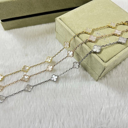 [Leaves]CLOVER 6 MOTIF WHITE MOP BRACELET