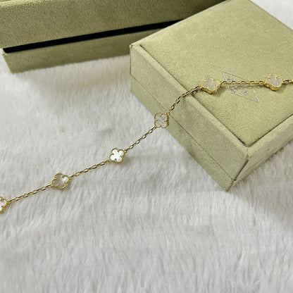 [Leaves]CLOVER 6 MOTIF WHITE MOP BRACELET