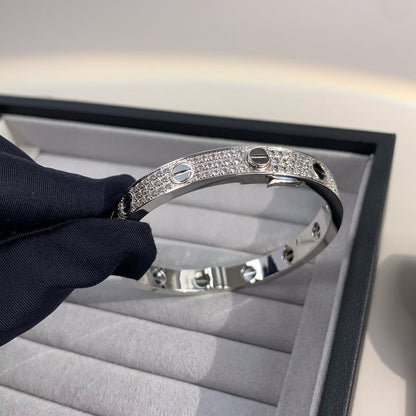 [Leaves]CLASSIC 6.1MM LOVE BANGLE - DIAMOND PAVÉ & BLACK CERAMIC
