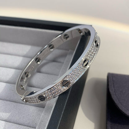 [Leaves]CLASSIC 6.1MM LOVE BANGLE - DIAMOND PAVÉ & BLACK CERAMIC