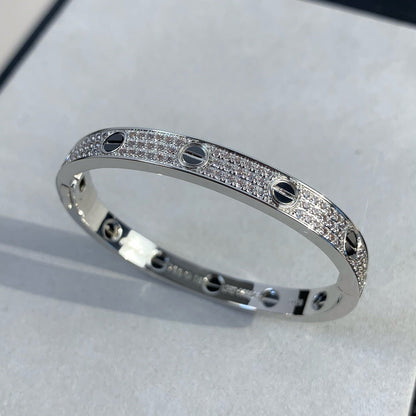 [Leaves]CLASSIC 6.1MM LOVE BANGLE - DIAMOND PAVÉ & BLACK CERAMIC