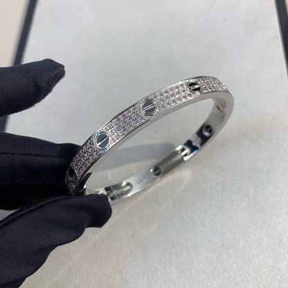 [Leaves]CLASSIC 6.1MM LOVE BANGLE - DIAMOND PAVÉ & BLACK CERAMIC