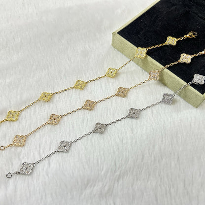 [Leaves]CLOVER 6 MOTIF DIAMOND BRACELET