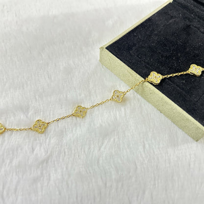 [Leaves]CLOVER 6 MOTIF DIAMOND BRACELET