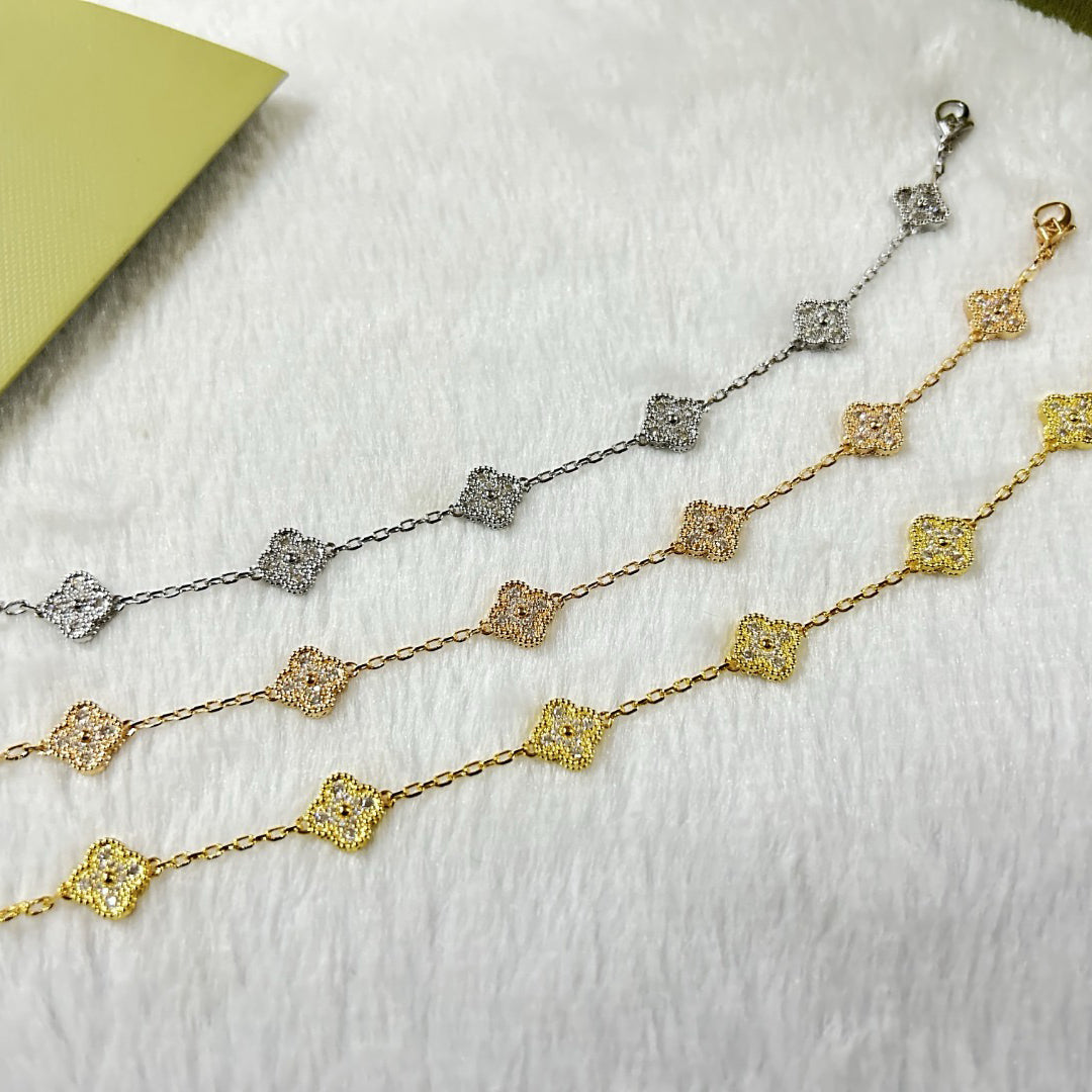 [Leaves]CLOVER 6 MOTIF DIAMOND BRACELET