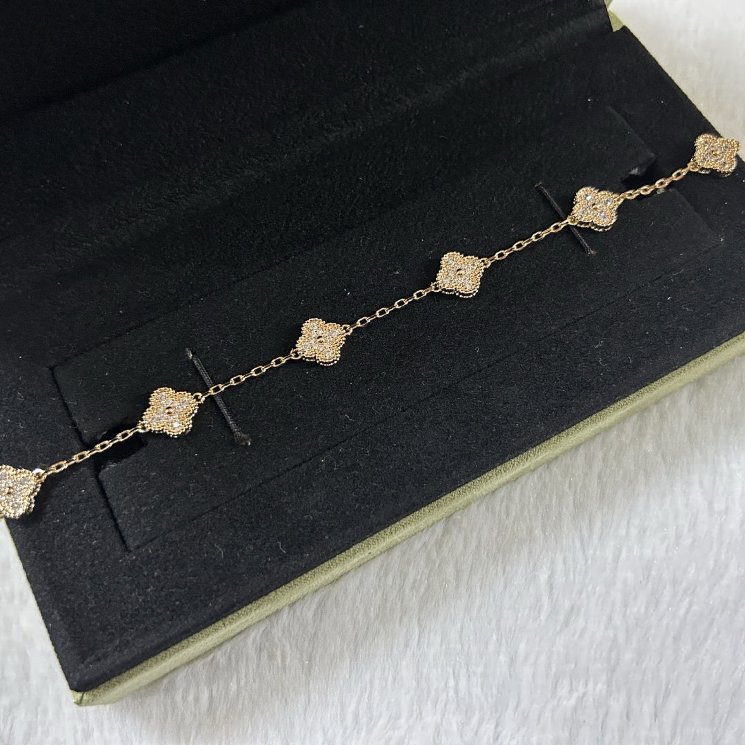 [Leaves]CLOVER 6 MOTIF DIAMOND BRACELET