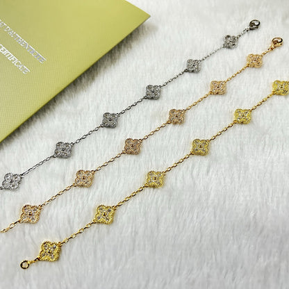 [Leaves]CLOVER 6 MOTIF DIAMOND BRACELET