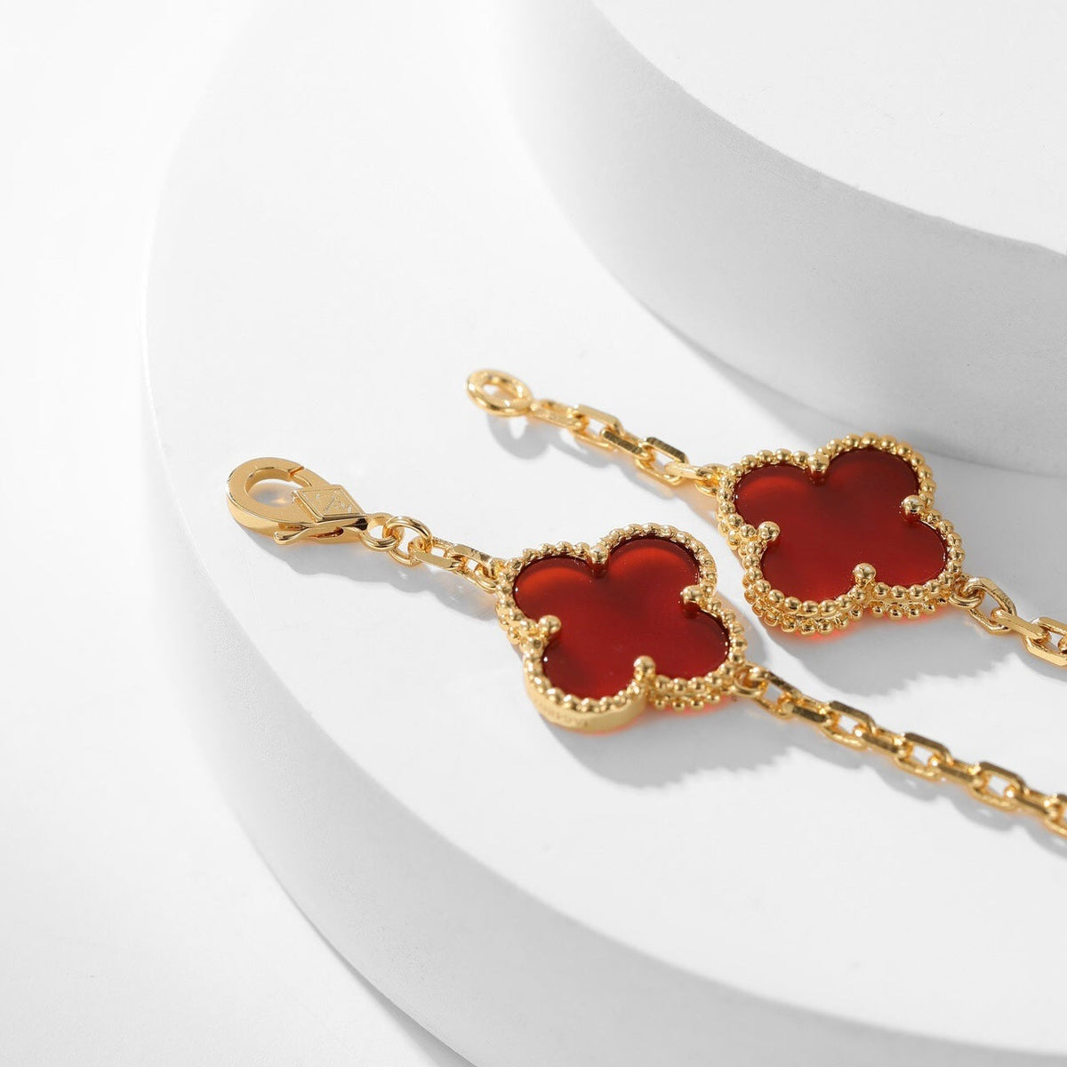 [Leaves]CLOVER 10 MOTIFS CARNELIAN NECKLACE