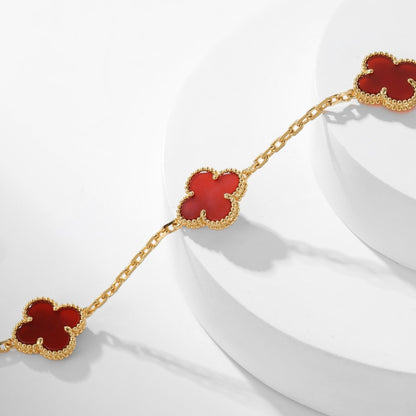 [Leaves]CLOVER 10 MOTIFS CARNELIAN NECKLACE