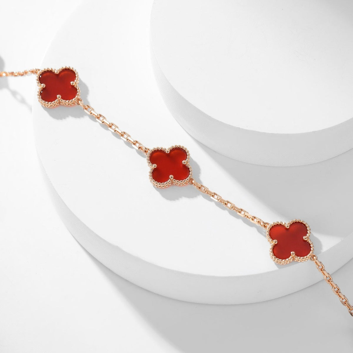 [Leaves]CLOVER 10 MOTIFS CARNELIAN NECKLACE