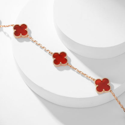 [Leaves]CLOVER 10 MOTIFS CARNELIAN NECKLACE