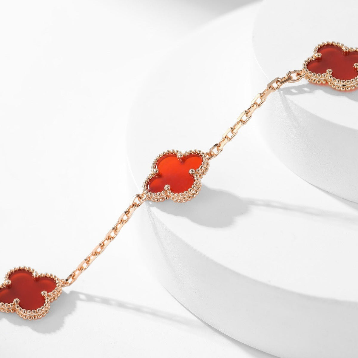 [Leaves]CLOVER 10 MOTIFS CARNELIAN NECKLACE