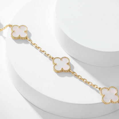 [Leaves]CLOVER 10 MOTIFS WHITE MOTHER OF PEARL NECKLACE