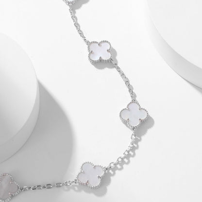 [Leaves]CLOVER 10 MOTIFS WHITE MOTHER OF PEARL NECKLACE