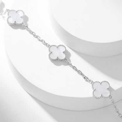 [Leaves]CLOVER 10 MOTIFS WHITE MOTHER OF PEARL NECKLACE